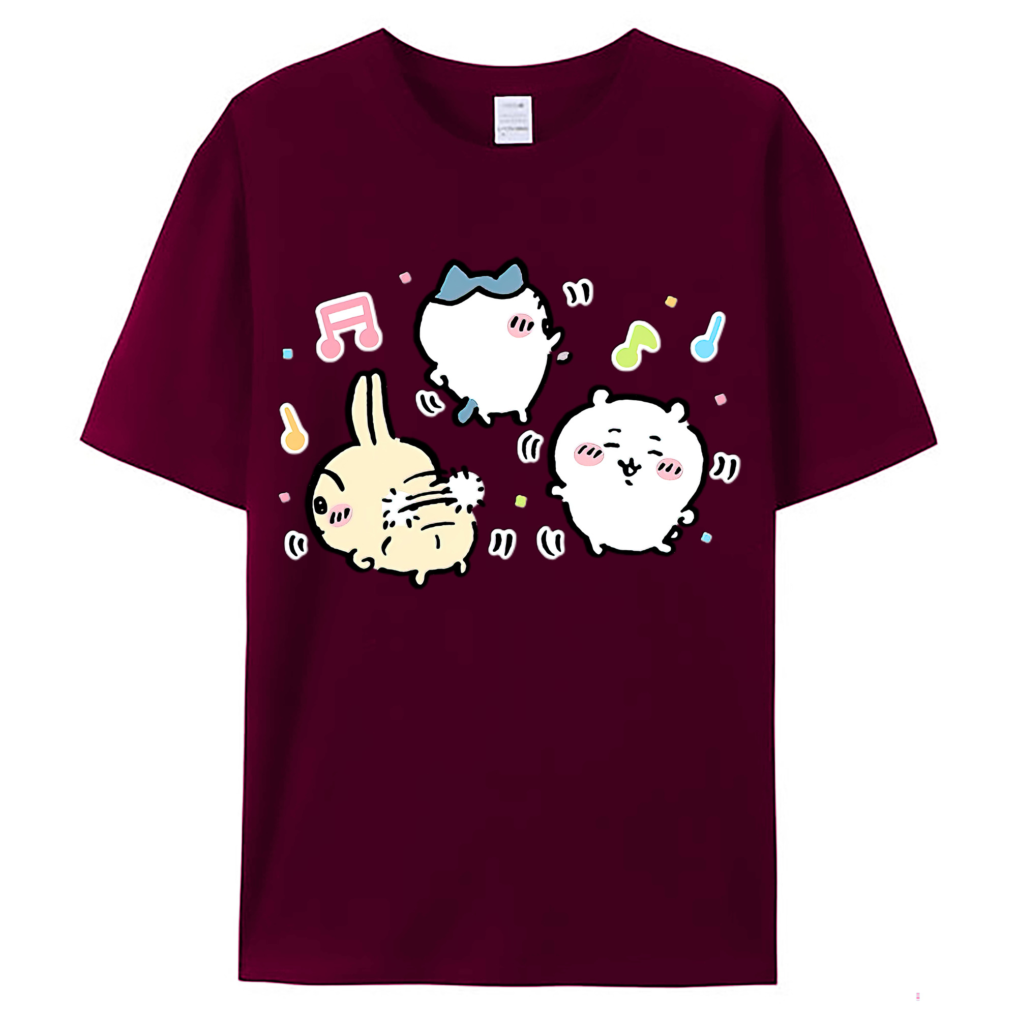 （画像用） ちいかわ うさぎ Chii-kawa usagi レディースカジュアルプリントTシャツ（綿100％）
